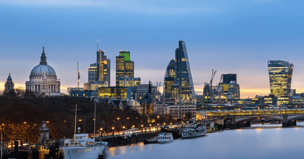 wide shot showing london city